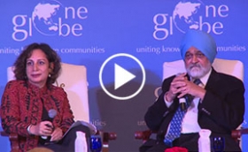 Dr. Ahluwalia answers probing questions from the One Globe audience